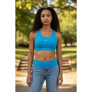 NIKE Women's Blue Racerback Active Sports Bra Size XL